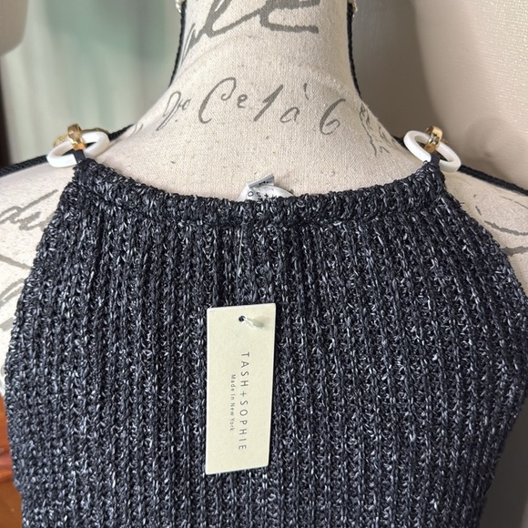 Stylish Knit Marbled Grey Halter Dress Made in New York NWT - Picture 5 of 8